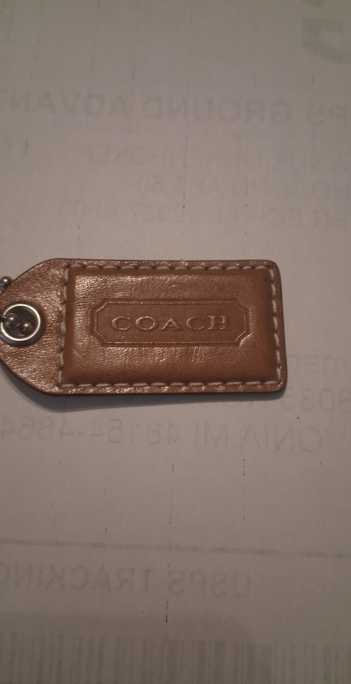 Coach Tan Leather  Hang Tag Will Ball Chain